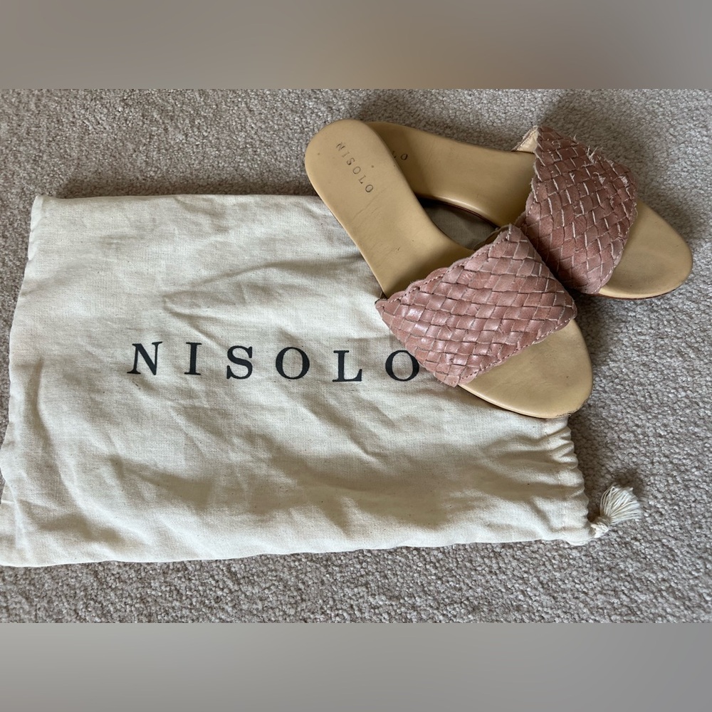 Nisolo Isla Woven Slide in Desert Rose